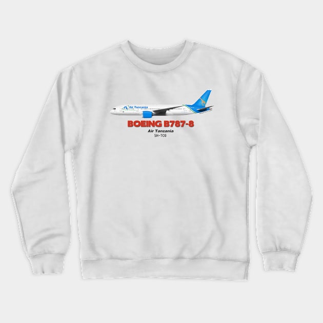 Boeing B787-8 - Air Tanzania Crewneck Sweatshirt by TheArtofFlying